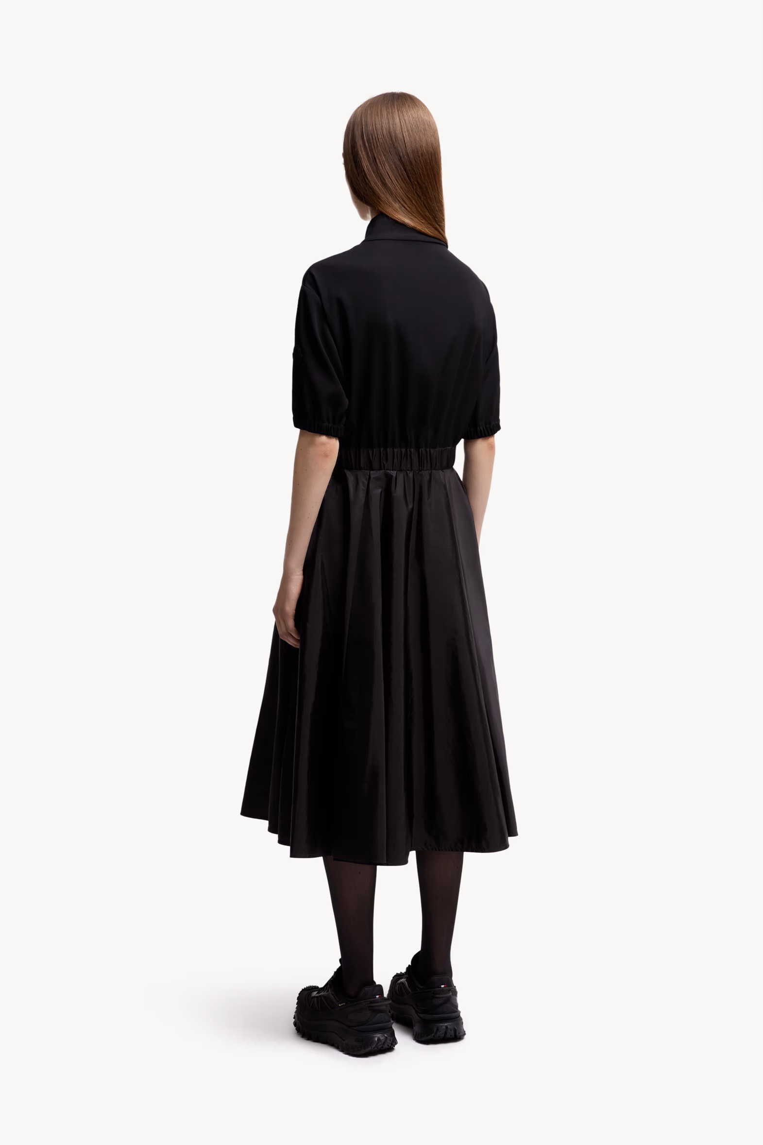 Satin Midi Dress Women Black Moncler 5